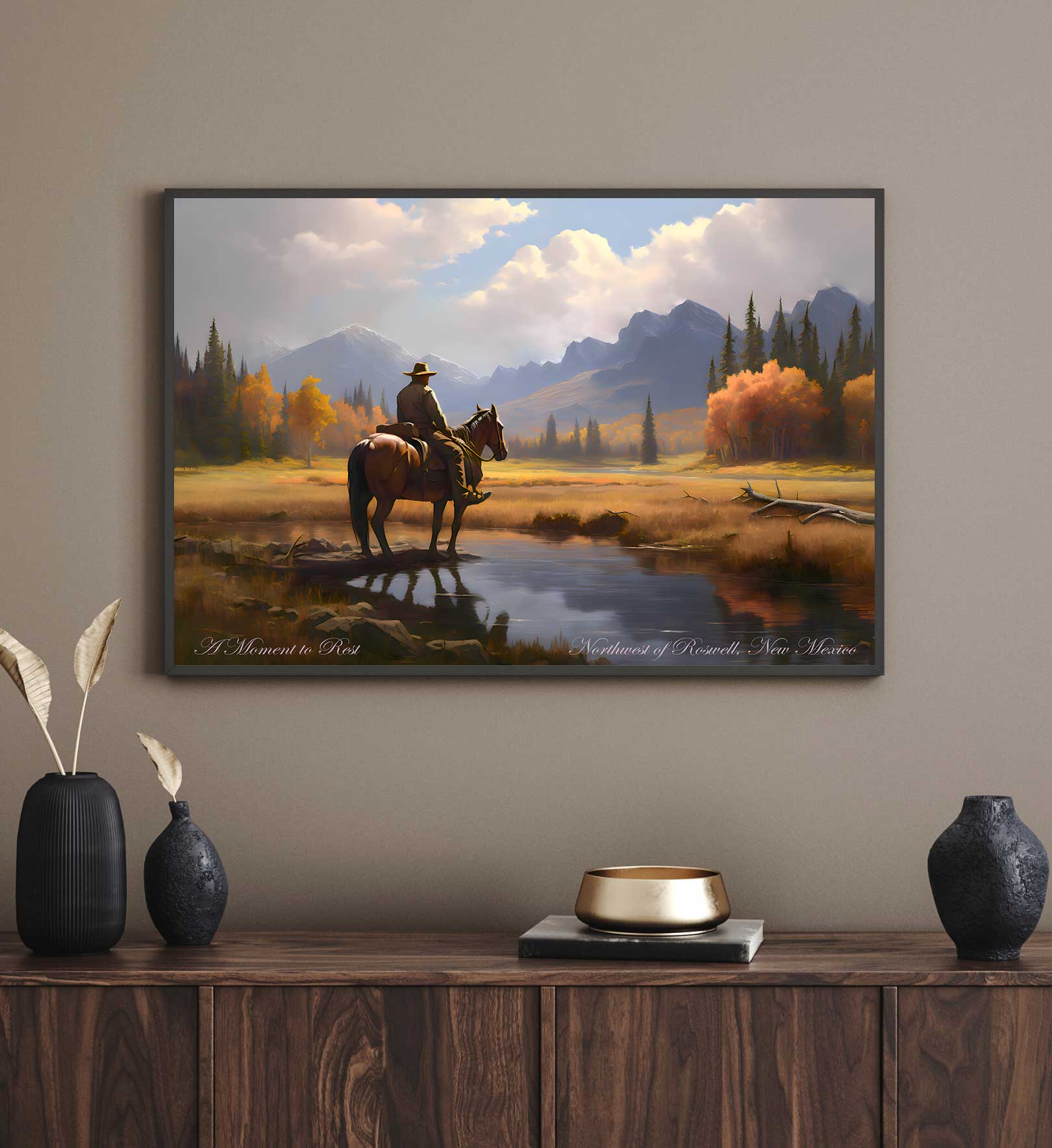 Roswell New Mexico Cowboy Canvas Art Print